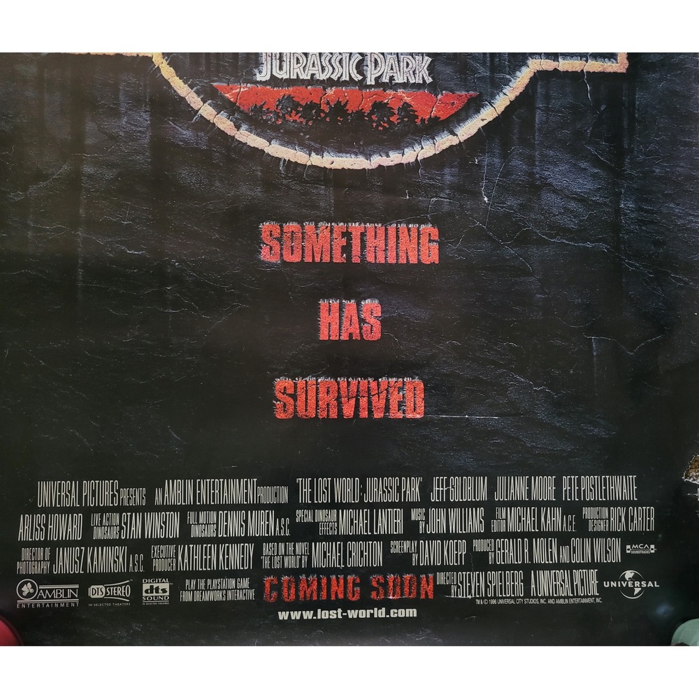 Vintage 1996 The Lost World Jurassic Park Movie Poster Original Teaser 27x40 - Picture 3 of 6